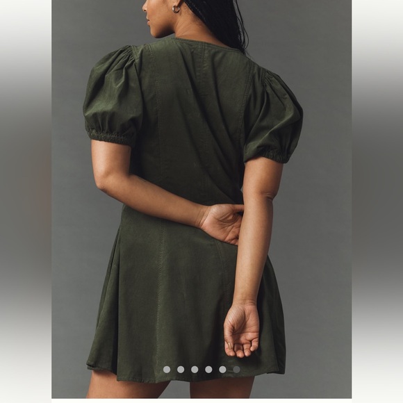 Anthropologie Pilcro Puff-Sleeve Corduroy Mini Dress - Picture 6 of 8